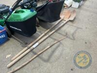 2 shovels & bull hook