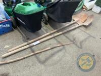 2 shovels & bull hook - 2