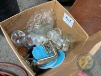 box of glass dishes & bath tap - 2