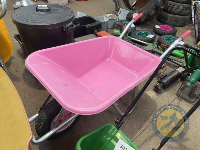 90L pink wheelbarrow