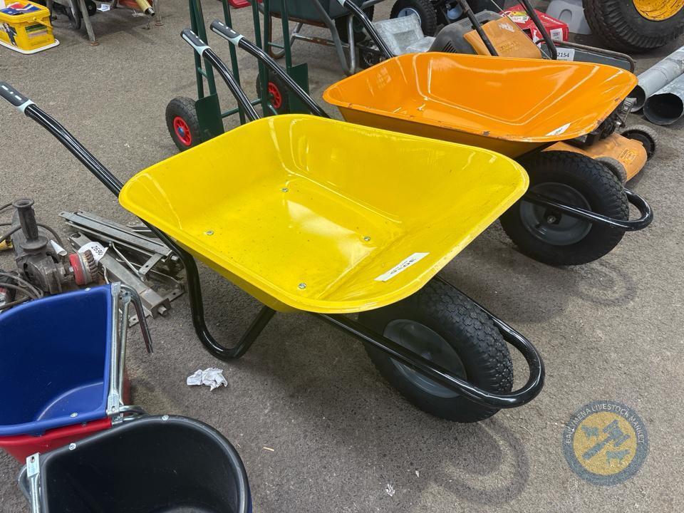 HD yellow metal wheelbarrow