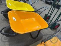 HD orange metal wheelbarrow