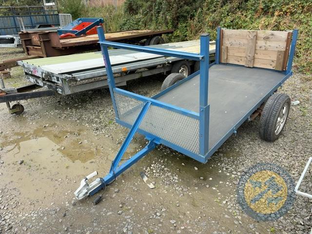 Single Axle Flat Trailer Back Board & Ladder Rack (Blue Frame)