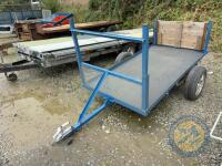 Single Axle Flat Trailer Back Board & Ladder Rack (Blue Frame)