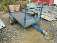 Single Axle Flat Trailer Back Board & Ladder Rack (Blue Frame) - 3