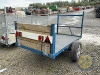 Single Axle Flat Trailer Back Board & Ladder Rack (Blue Frame) - 4
