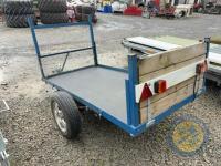 Single Axle Flat Trailer Back Board & Ladder Rack (Blue Frame) - 6