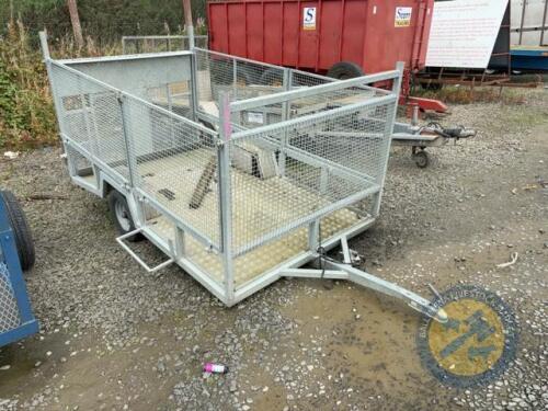 8ft x 5ft Galvanised Trailer Cage Sides All Around & High Back Door Slight Beavertail