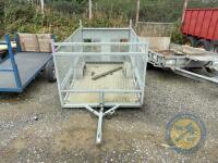 8ft x 5ft Galvanised Trailer Cage Sides All Around & High Back Door Slight Beavertail - 2