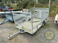 8ft x 5ft Galvanised Trailer Cage Sides All Around & High Back Door Slight Beavertail - 3