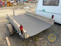 Single Axle Flat Trailer with Sides and Stockboard Floor - 7