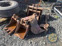 Selection of Digger Buckets with 25mm Pins. 90mm Centers. - 2