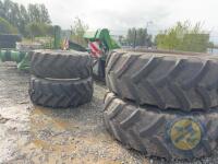 2x 580/70 R38 Seat Tyres & Rims & 2x 480/70 R28 off New Holland T70