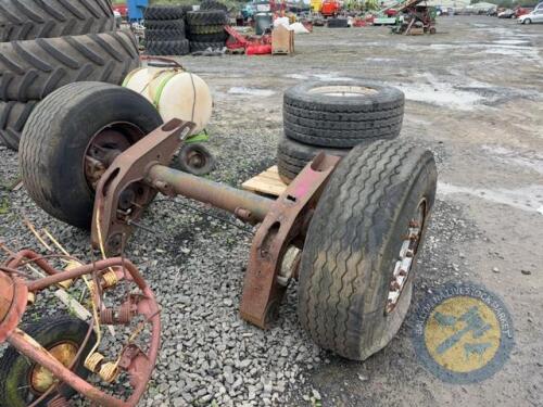 Lorry Axle with 2 Wheels & 2x 10 Stud Complete Wheels with Tyres