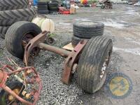 Lorry Axle with 2 Wheels & 2x 10 Stud Complete Wheels with Tyres
