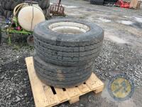 Lorry Axle with 2 Wheels & 2x 10 Stud Complete Wheels with Tyres - 2