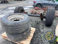 Lorry Axle with 2 Wheels & 2x 10 Stud Complete Wheels with Tyres - 5