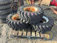 3x Heavy Duty Wheels 6 Stud 12.16 5 Silicone Filled Puncture Proof Fit Dumper or Drilled for 8 Stud Skidsteer Hubs - 3