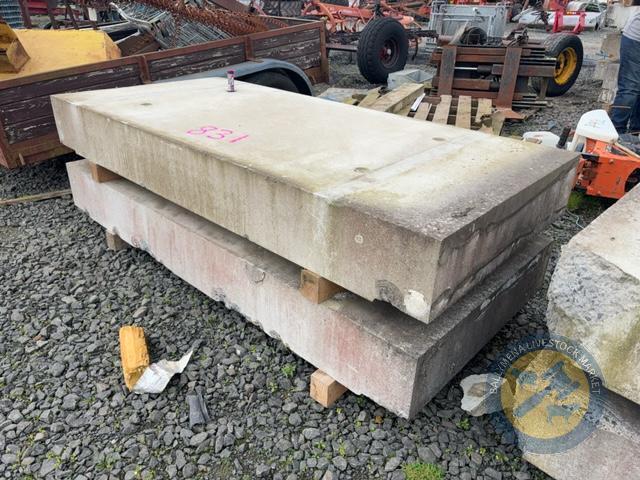 Approx 7.5 ft Long x 3' 3.5 Wide x2 Concrete Slabs