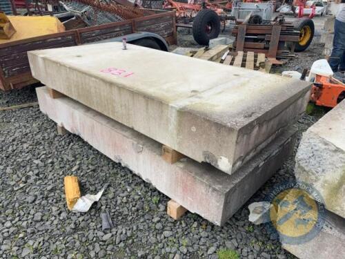 Approx 7.5 ft Long x 3' 3.5 Wide x2 Concrete Slabs