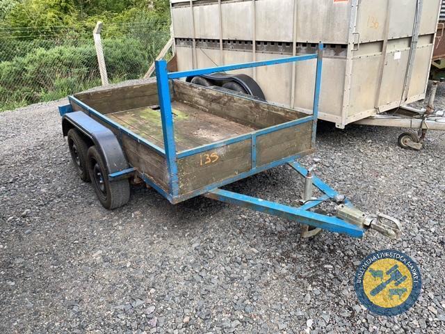 8x4 car trailer with wooden floor blue
