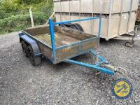 8x4 car trailer with wooden floor blue