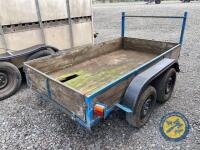 8x4 car trailer with wooden floor blue - 5