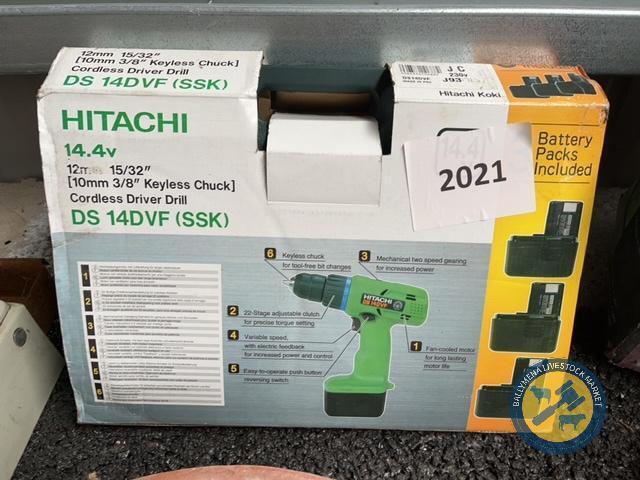 Hitachi battery drill & 3x batteries