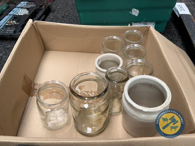 Box lot of jars