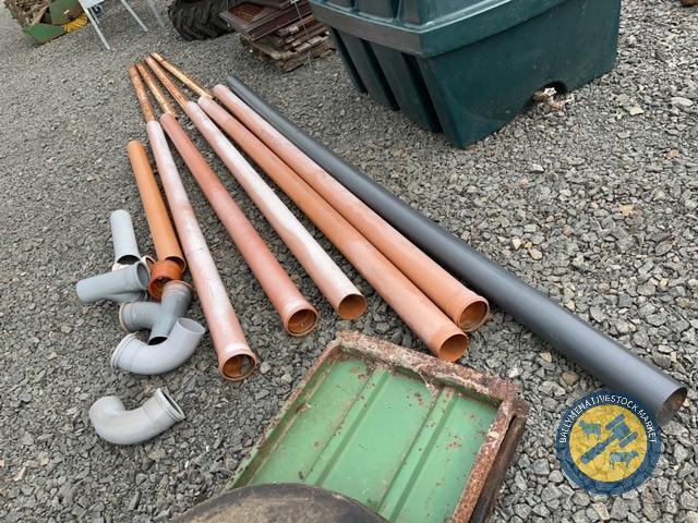 7 sewer pipes of joints 1x 12ft 6", 2x 10ft6", 3x 9ft3", 1x 5ft10"