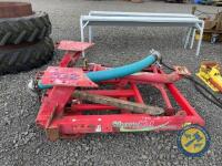 Up & down dribble bar frame for back of slurry tanker with fittings