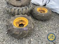 2x firestone tyres & rims 11.5/60-13.3