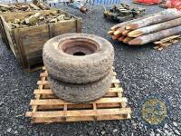2x 6 stud 18 inch trailer wheels & tyres - tyres good order - 3