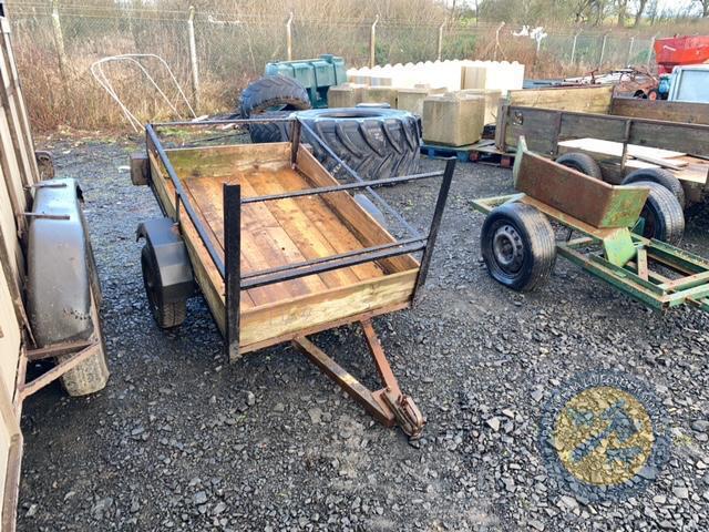5x3 wooden black frame car trailer single axle