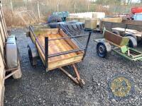 5x3 wooden black frame car trailer single axle
