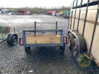 5x3 wooden black frame car trailer single axle - 4